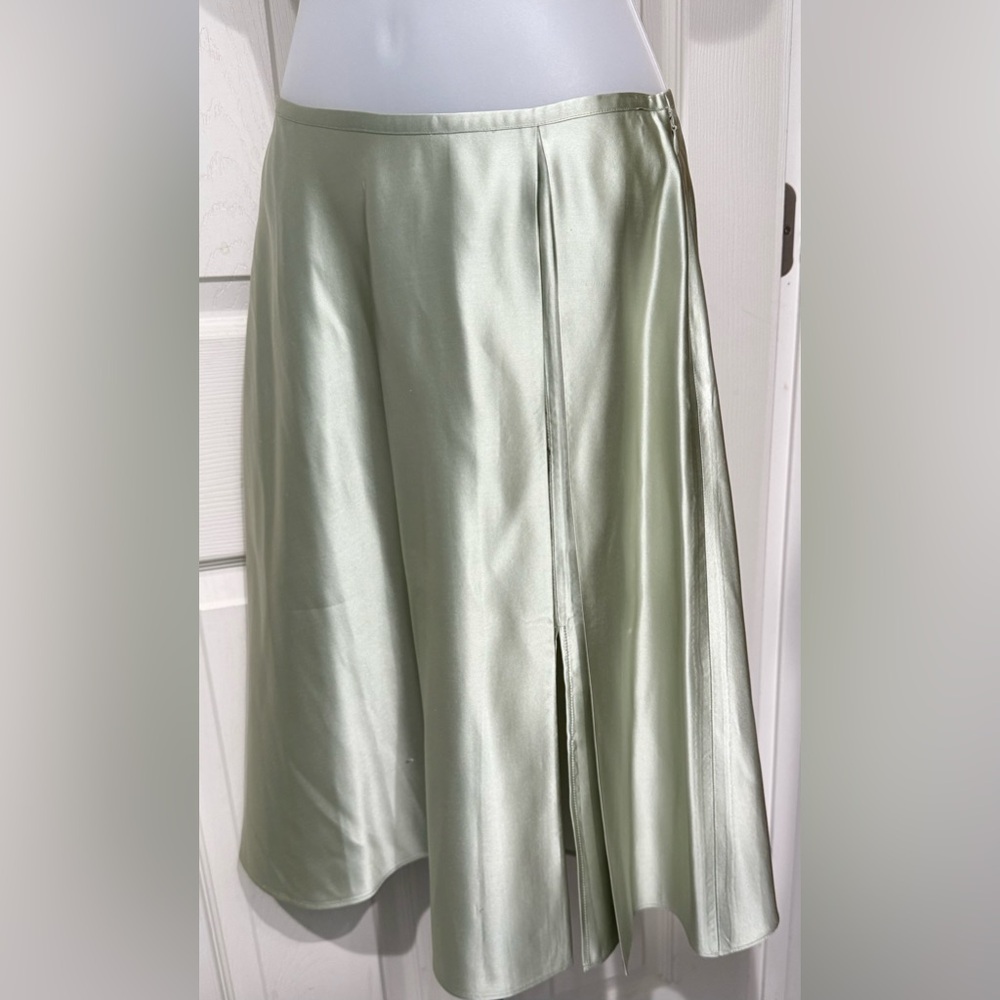 Cynthia Rowley 100% Silk A-Line Skirt in Soft Green
